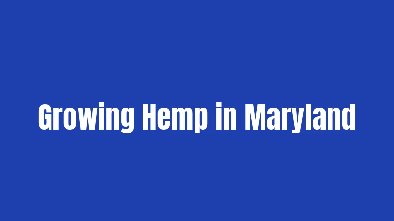 Growing Hemp in Maryland