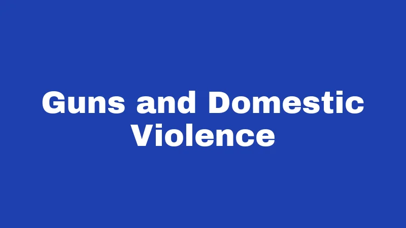 Guns and Domestic Violence