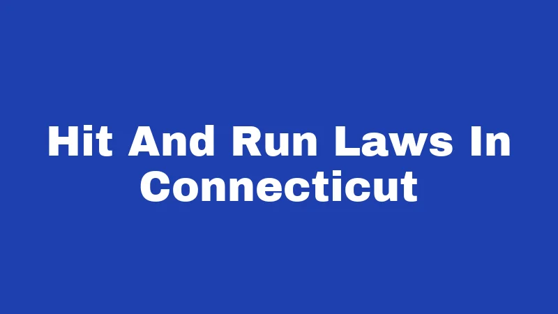 Hit and Run Laws in Connecticut (2026): Your Legal Duties After a Crash 266 Hit And Run Laws In Connecticut