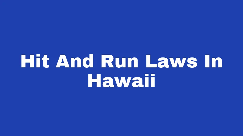 Hit And Run Laws In Hawaii