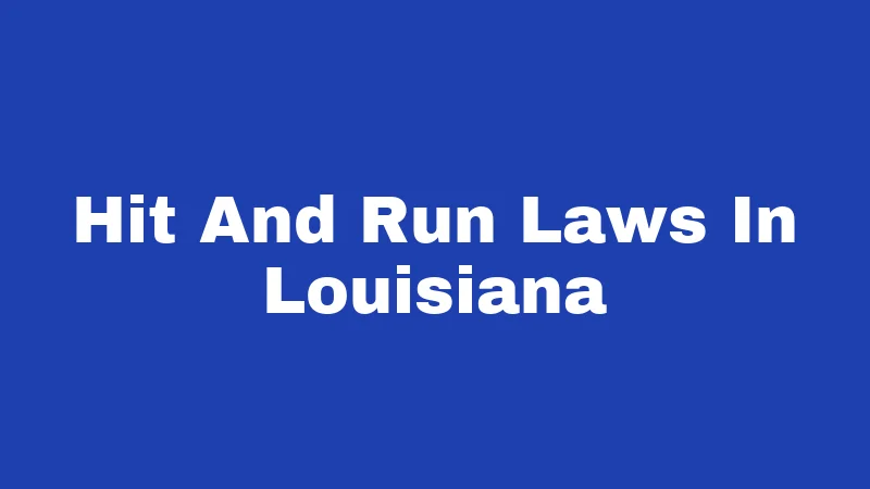 Hit And Run Laws In Louisiana