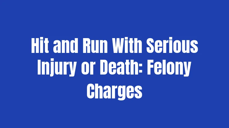 Hit and Run With Serious Injury or Death: Felony Charges