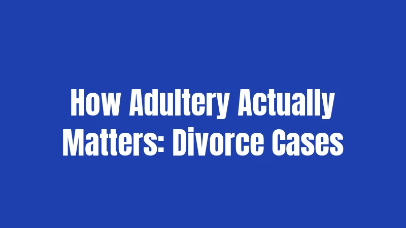 How Adultery Actually Matters: Divorce Cases