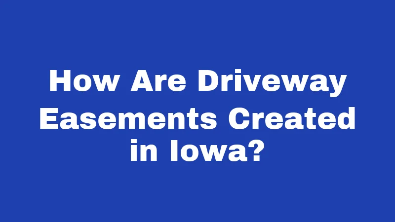 Driveway Easement Laws in Iowa (2026): Your Property Rights Explained 1 How Are Driveway Easements Created in Iowa?