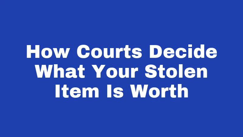 How Courts Decide What Your Stolen Item Is Worth