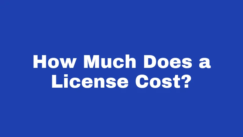 How Much Does a License Cost?