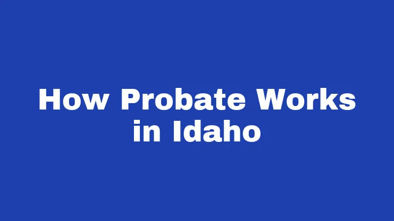 How Probate Works in Idaho