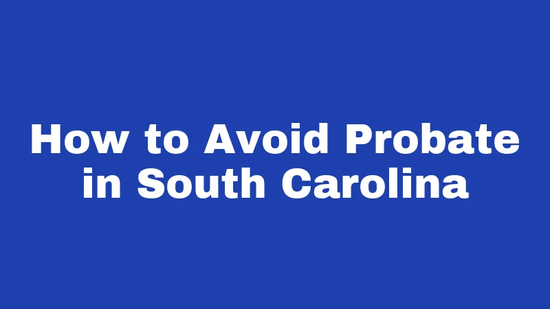 How to Avoid Probate in South Carolina