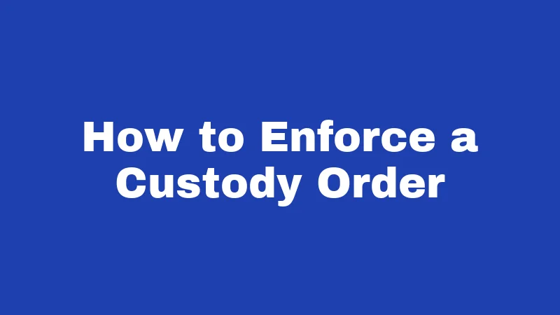 How to Enforce a Custody Order