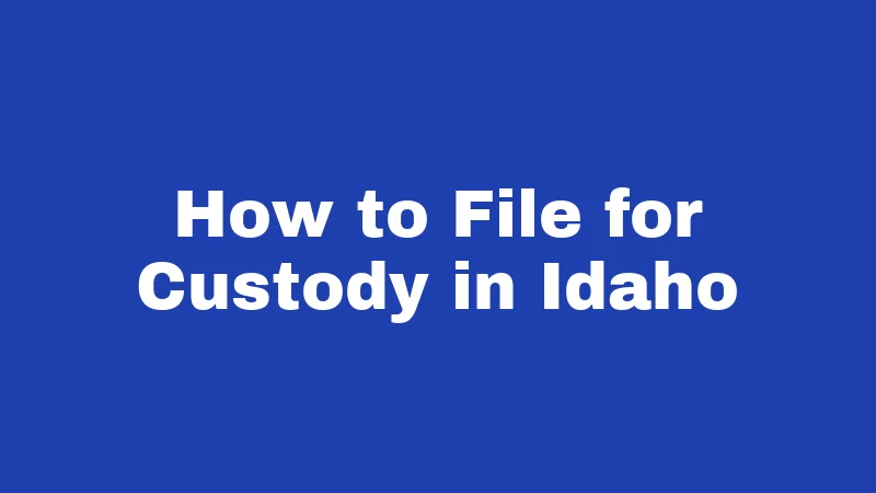 How to File for Custody in Idaho