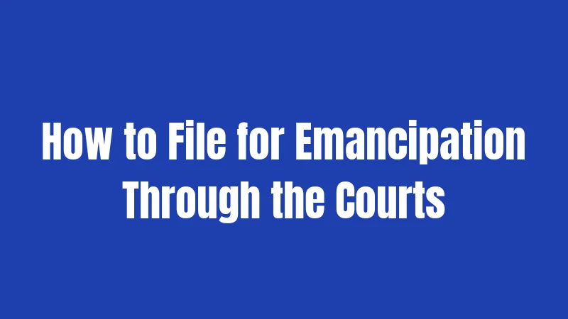 How to File for Emancipation Through the Courts