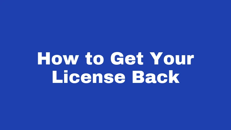 How to Get Your License Back