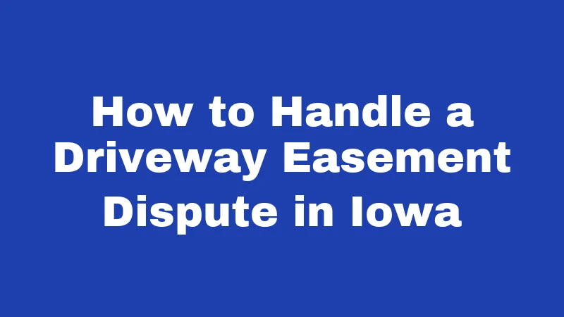 Driveway Easement Laws in Iowa (2026): Your Property Rights Explained 4 How to Handle a Driveway Easement Dispute in Iowa