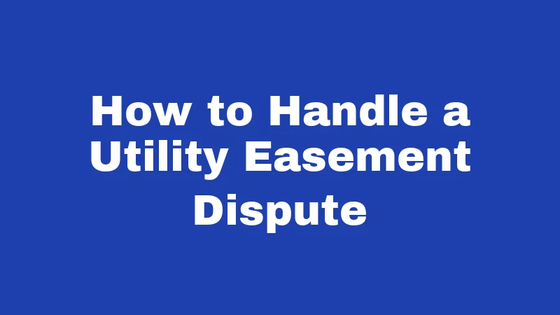 How to Handle a Utility Easement Dispute
