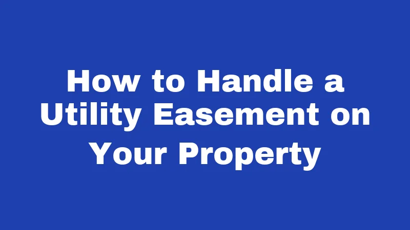 How to Handle a Utility Easement on Your Property
