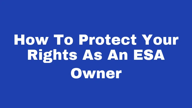 How To Protect Your Rights As An ESA Owner