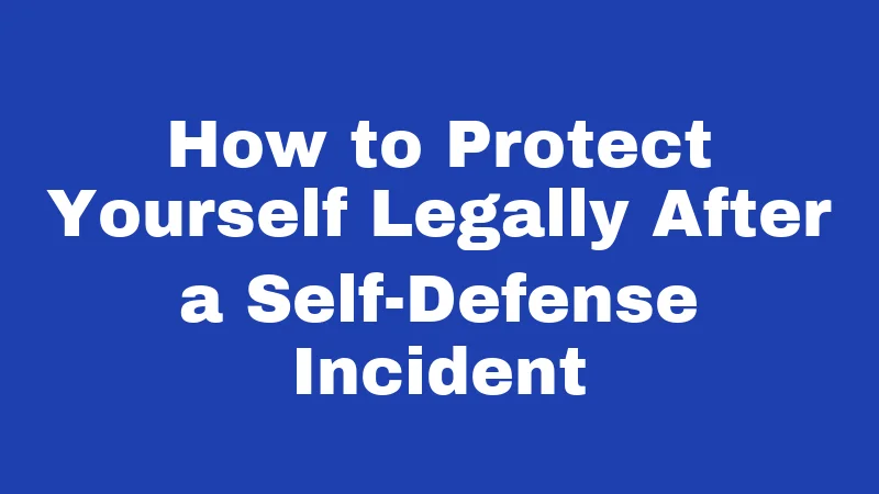 How to Protect Yourself Legally After a Self-Defense Incident