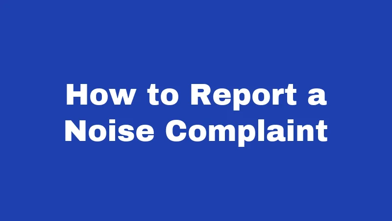 How to Report a Noise Complaint