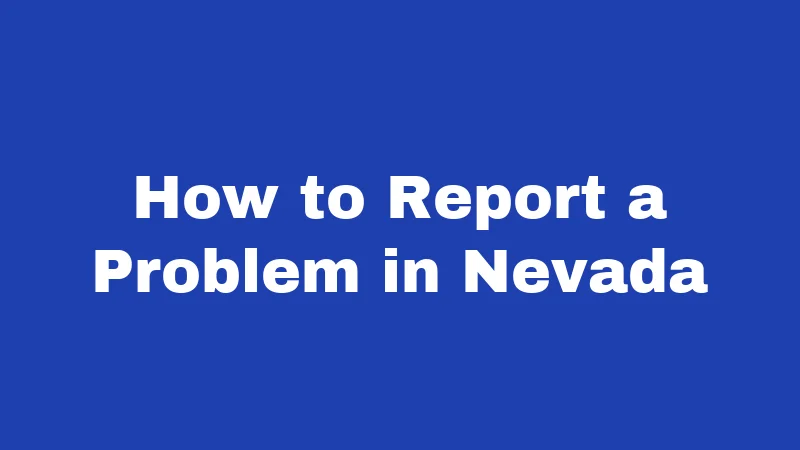 How to Report a Problem in Nevada