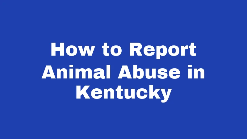 Animal Abuse Laws in Kentucky (2026): Penalties That May Shock You 5 How to Report Animal Abuse in Kentucky
