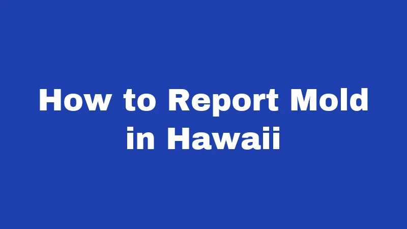 How to Report Mold in Hawaii