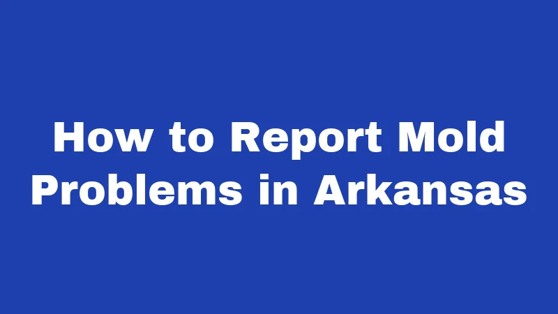 Mold Laws in Arkansas (2026): Tenant Rights, Landlord Rules, and What the State Won't Tell You 5 How to Report Mold Problems in Arkansas