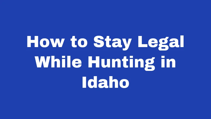 Hunting Laws in Idaho (2026): The Draw System Changes Everything 4 How to Stay Legal While Hunting in Idaho