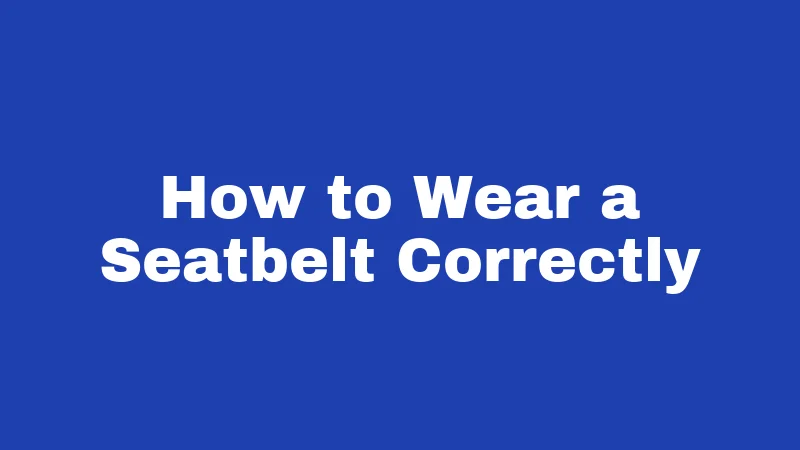 How to Wear a Seatbelt Correctly