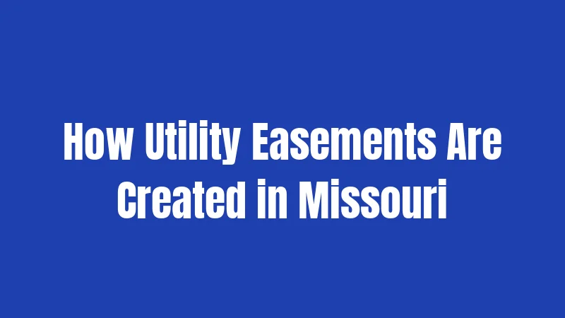 How Utility Easements Are Created in Missouri