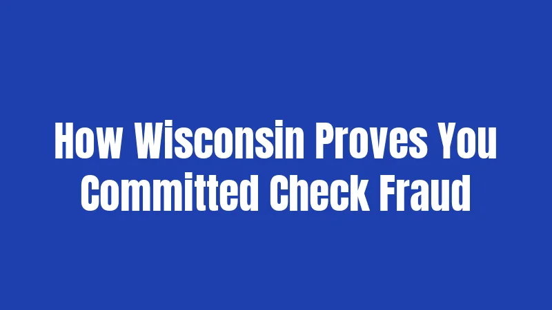 How Wisconsin Proves You Committed Check Fraud