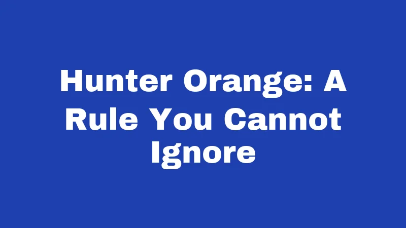 Hunter Orange: A Rule You Cannot Ignore
