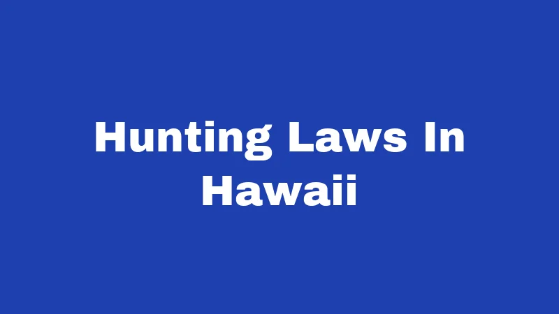 Hunting Laws In Hawaii