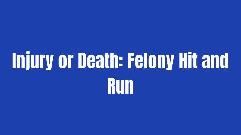 Hit and Run Laws in Tennessee (2026): Don't Drive Away and Pay the Price 3 Injury or Death: Felony Hit and Run