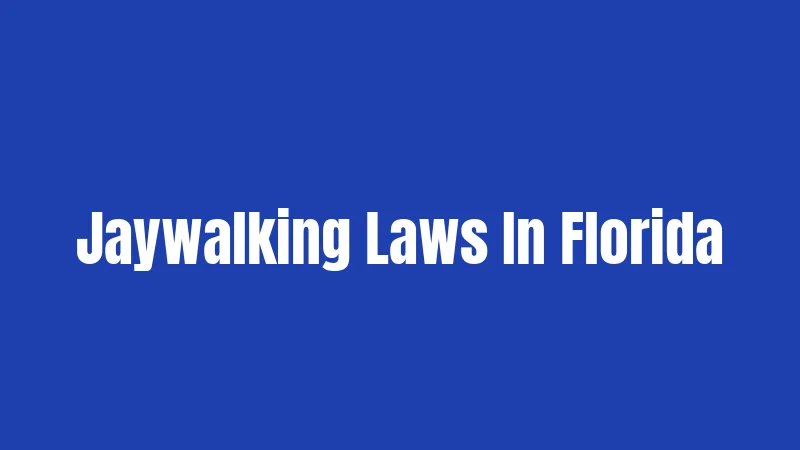Jaywalking Laws In Florida