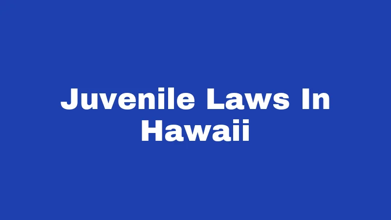 Juvenile Laws In Hawaii