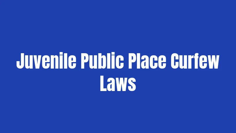Juvenile Public Place Curfew Laws