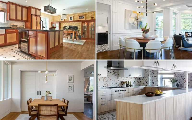 12 Stunning Ways to Transition From Kitchen Tile to Wood Flooring kitchen tile to wood floor transition ideas featured