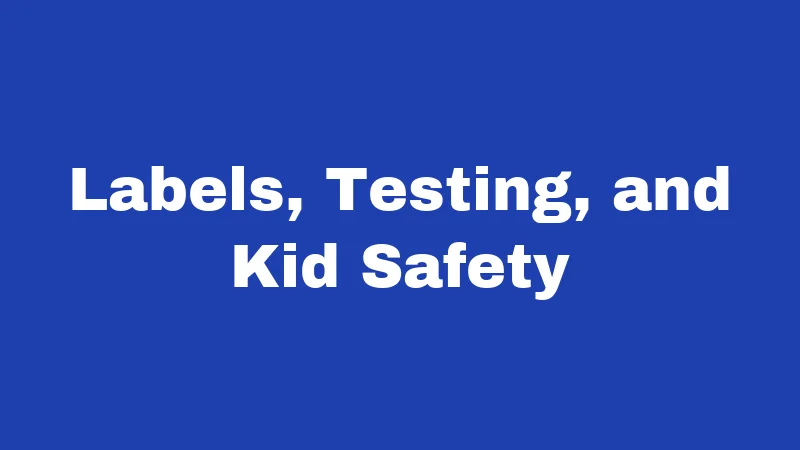 Labels, Testing, and Kid Safety