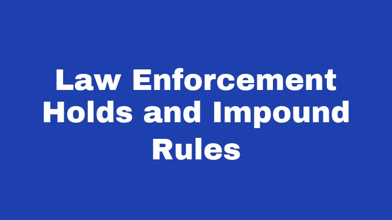 Towing Laws in Louisiana (2026): Your Rights Before They Hook Your Car 4 Law Enforcement Holds and Impound Rules