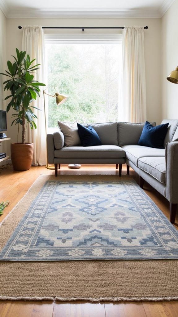 layered area rug design