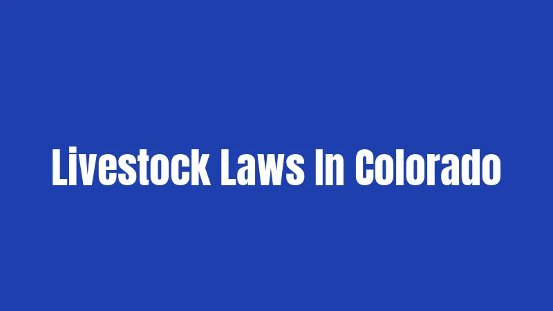 Livestock Laws In Colorado