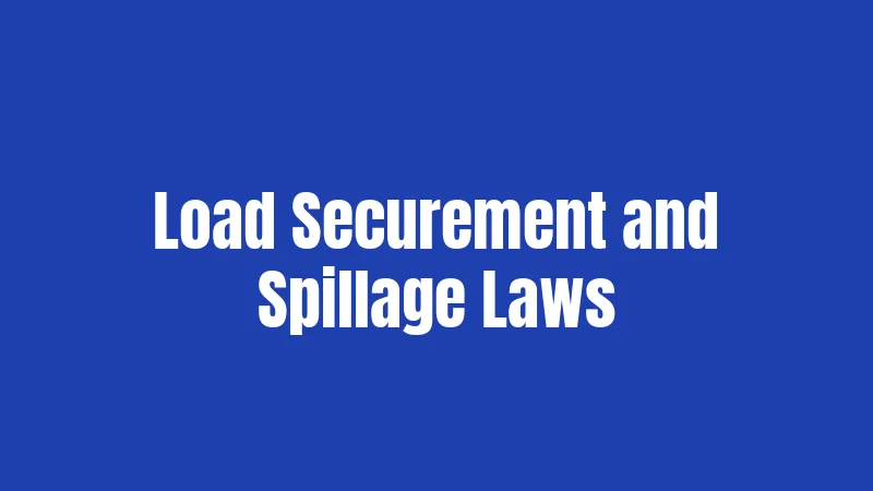 Load Securement and Spillage Laws