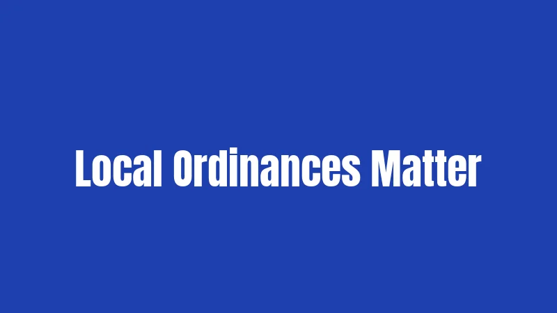 Local Ordinances Matter