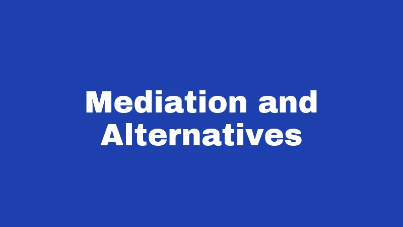Mediation and Alternatives