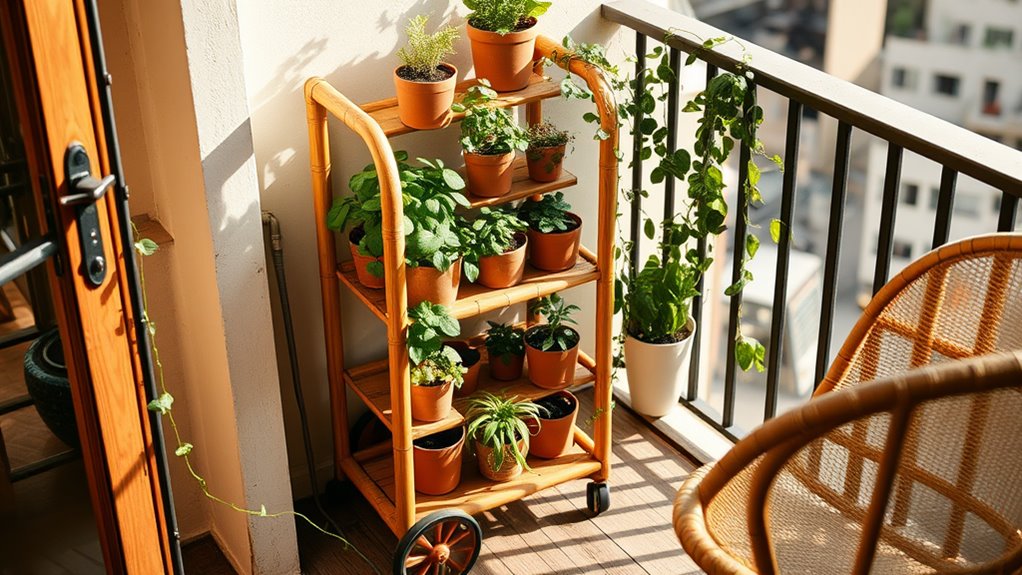 mobile plant display rack