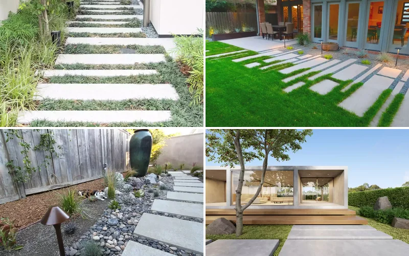10 Stunning Concrete Paver Walkway Ideas That Transform Your Home's Curb Appeal modern concrete paver walkway ideas featured