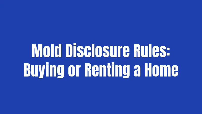 Mold Disclosure Rules: Buying or Renting a Home