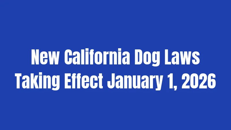 Dog Laws in California (2026): The Rules That Could Cost You 2 New California Dog Laws Taking Effect January 1, 2026