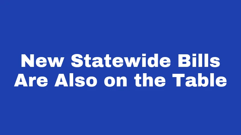 New Statewide Bills Are Also on the Table