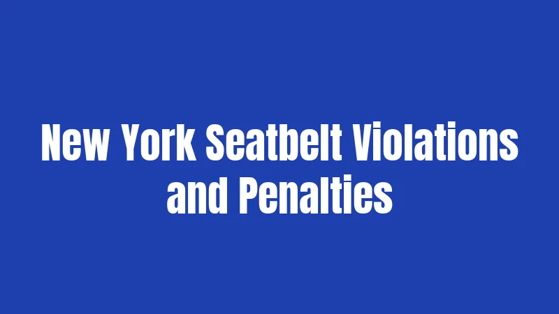 New York Seatbelt Violations and Penalties